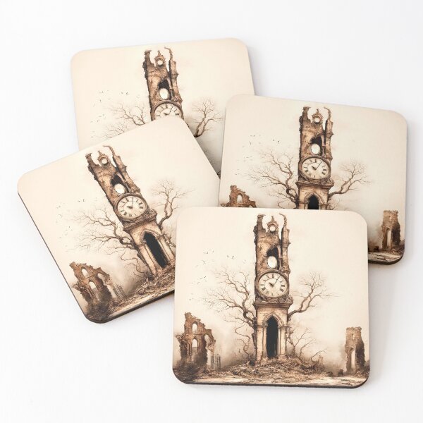Item preview, Whispers of Time: Overgrown Clock Tower designed and sold by LanaGustavsson.