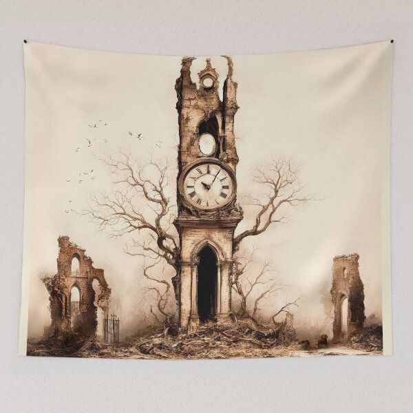 Item preview, Whispers of Time: Overgrown Clock Tower designed and sold by LanaGustavsson.