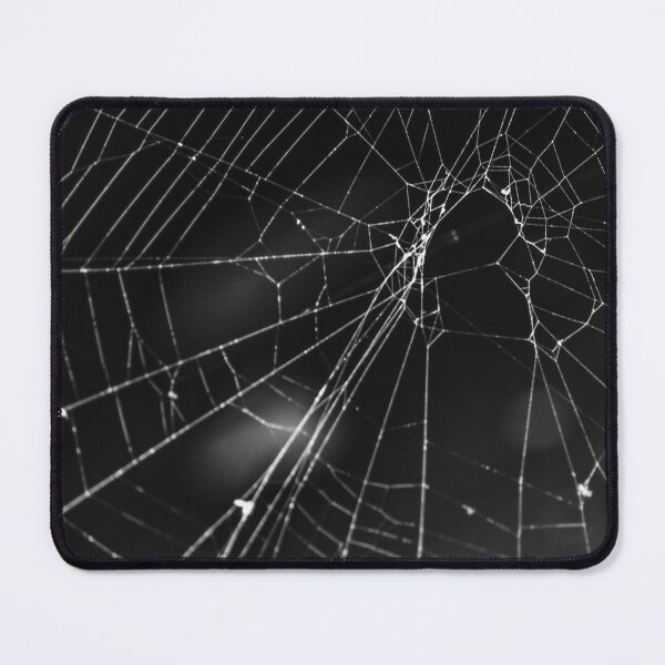 Item preview, Intricate Spider Web Close-Up With Dew Drops in Monochrome Visual designed and sold by Nmallia.