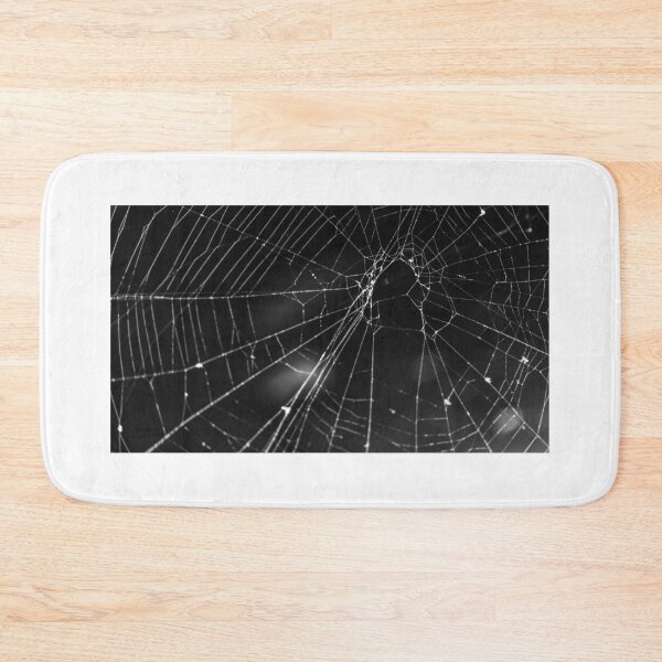 Item preview, Intricate Spider Web Close-Up With Dew Drops in Monochrome Visual designed and sold by Nmallia.