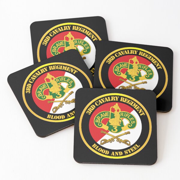 Item preview, Army - 3rd Cavalry Regiment DUI - Red White - Blood and Steel x300 designed and sold by Military Insignia Products.