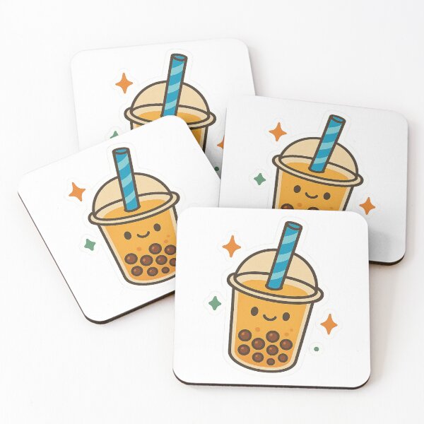 Item preview, Cute Bubble Tea Sticker | Kawaii Boba Drink with Smiling Face | Adorable Orange Milk Tea Illustration designed and sold by mirozeliea.