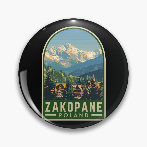 Item preview, Zakopane in Tatra Mountains, Poland Vintage Travel Art Emblem designed and sold by MaateoDesign.