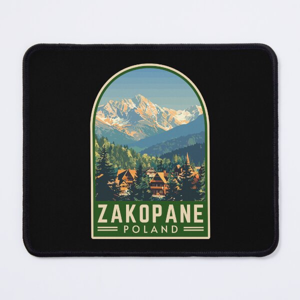 Item preview, Zakopane in Tatra Mountains, Poland Vintage Travel Art Emblem designed and sold by MaateoDesign.