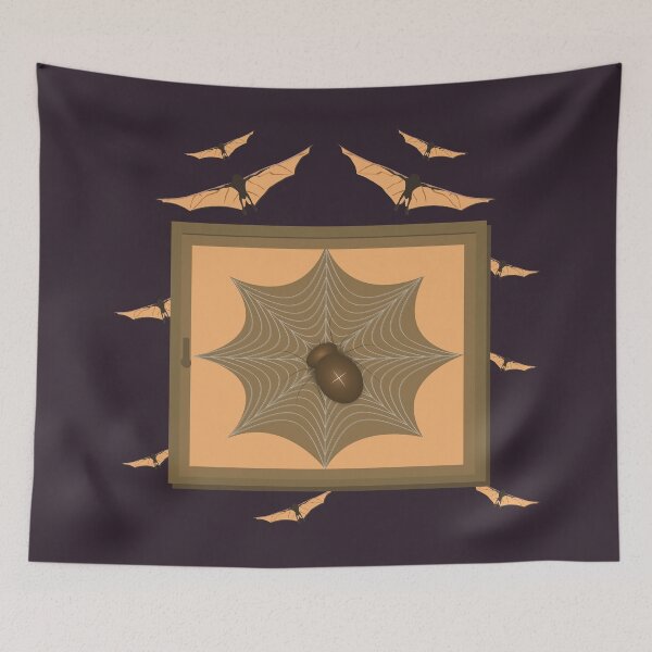 Item preview, Window with Spider and Bat-Human Silhouette . designed and sold by InnaCreates.