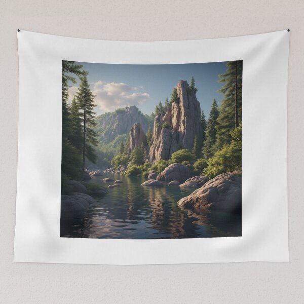 Item preview, “Majestic Flow – River Beneath Towering Stones designed and sold by NaomiRut.