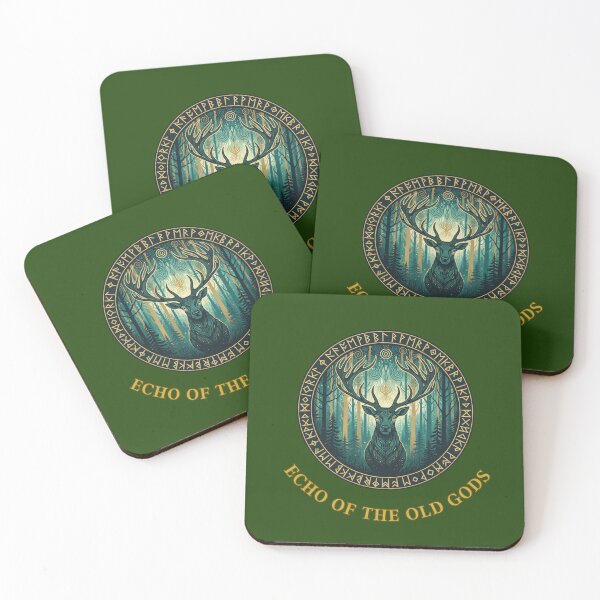 Item preview, Echo of the Old Gods: Majestic Stag & Elder Futhark Runes designed and sold by PanGieroj.