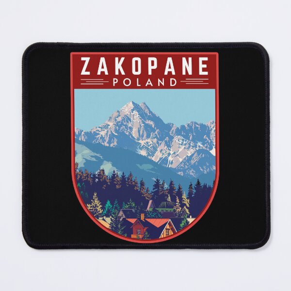 Item preview, Zakopane in Tatra Mountains Poland, Vintage Travel Art Badge designed and sold by MaateoDesign.