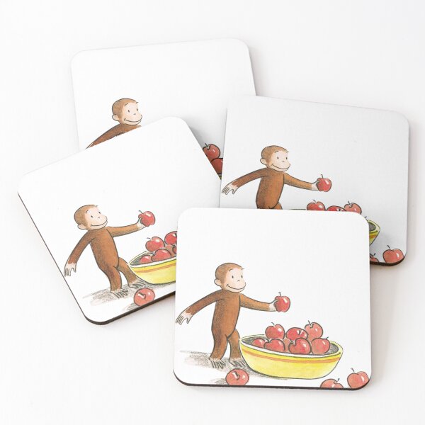 Item preview, George the curious with apples designed and sold by Stickr.wld.