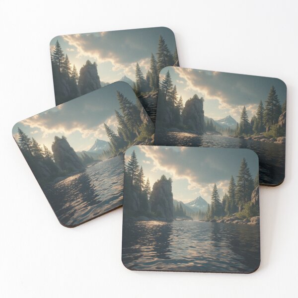 Item preview, Mountain Silence – River Beneath the Frozen Peak designed and sold by NaomiRut.