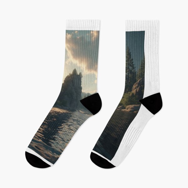 Item preview, Mountain Silence – River Beneath the Frozen Peak designed and sold by NaomiRut.