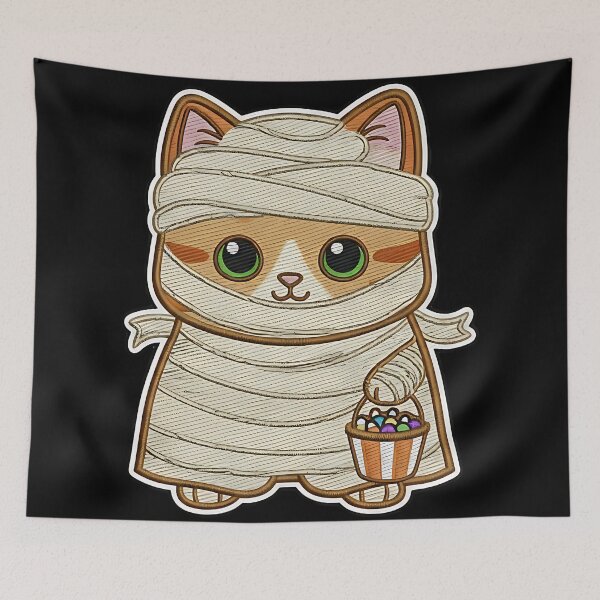 Item preview, Halloween Cat Mummy Costume Cute Spooky Kitty Trick or Treat Pumpkin designed and sold by ArtDesignTp.