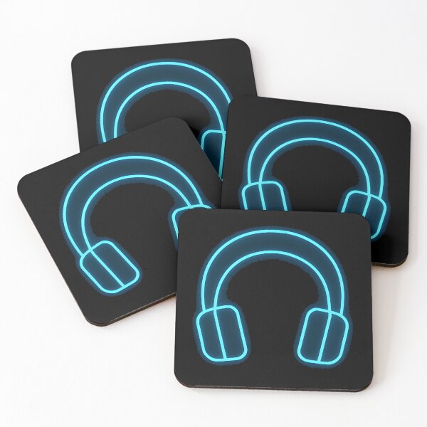 Item preview, Minimal Neon Headphones — Glowing Blue Gaming Icon (Minimal Chest Print) designed and sold by W-Rm.
