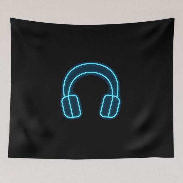 Item preview, Minimal Neon Headphones — Glowing Blue Gaming Icon (Minimal Chest Print) designed and sold by W-Rm.