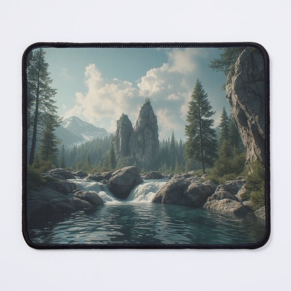 Item preview, Echoes of Stone – River Beneath Snow-Capped Peaks” designed and sold by NaomiRut.