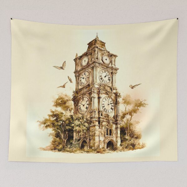Item preview, Whispers of Time: Overgrown Clock Tower designed and sold by LanaGustavsson.