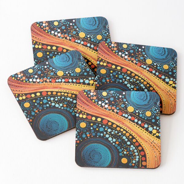 Item preview, Aboriginal Inspired Dot Art - Hot Lava and Cold Water designed and sold by GrinGalore.