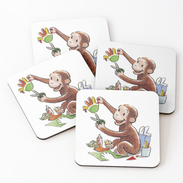 Item preview, George the curious doing art designed and sold by Stickr.wld.