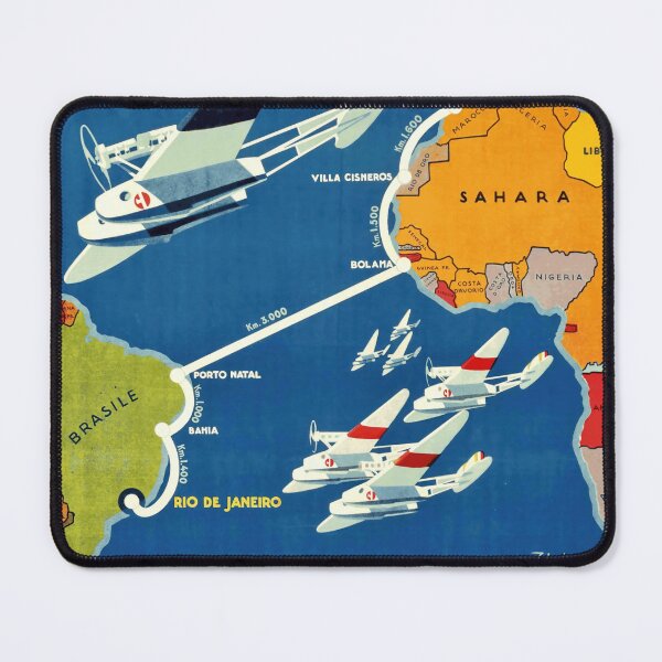Item preview, Vintage Art Deco Poster | Transatlantic Air Cruise | Savoia Marchetti S55 | 1930s Aviation & Travel History designed and sold by artofuniverse.