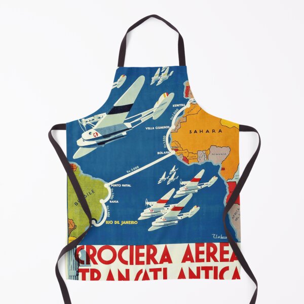 Item preview, Vintage Art Deco Poster | Transatlantic Air Cruise | Savoia Marchetti S55 | 1930s Aviation & Travel History designed and sold by artofuniverse.
