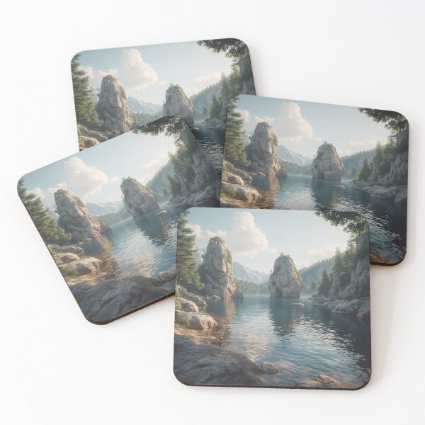 Item preview, Still Waters – Twin Stones in Alpine Reflection designed and sold by NaomiRut.