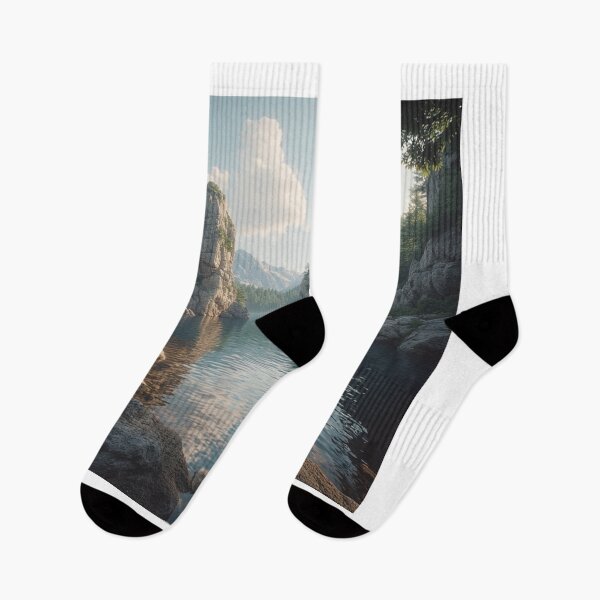 Item preview, Still Waters – Twin Stones in Alpine Reflection designed and sold by NaomiRut.