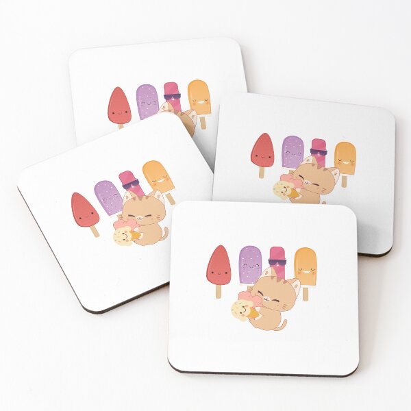 Item preview, ice cream kitty art designed and sold by Kinkalow.