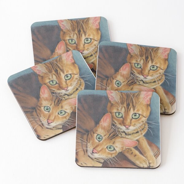 Item preview, Bengal Cats Illustration, Cat Couple designed and sold by JoyfulWhimsy.