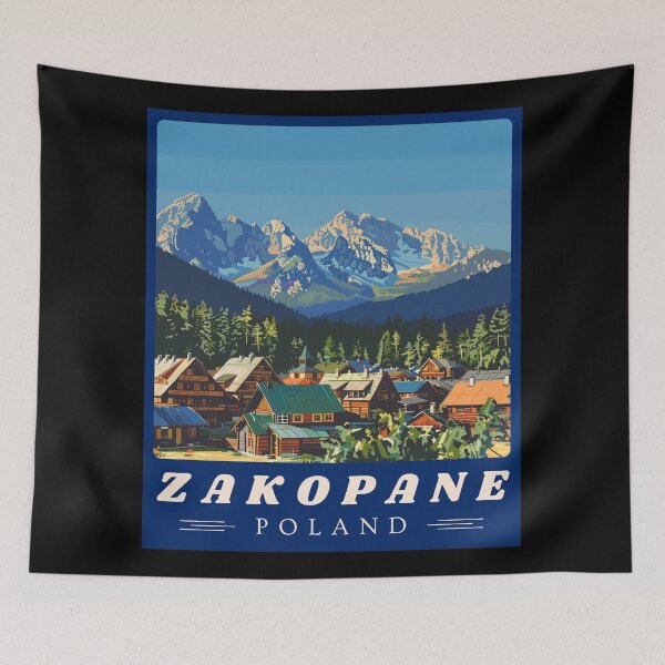 Item preview, Zakopane in Poland (Tatra Mountains), Vintage Art Travel Landscape designed and sold by MaateoDesign.