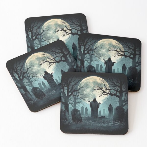 Item preview, Spooky Hooded Figures in a Moonlit Graveyard designed and sold by MikesSweetTees.