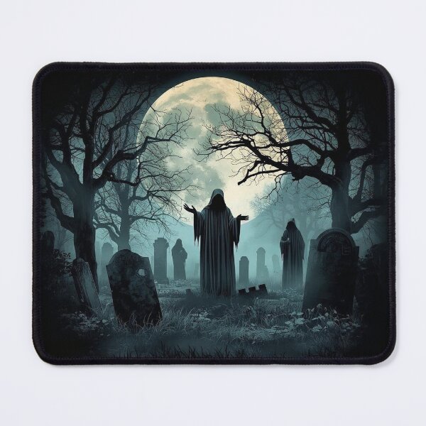 Item preview, Spooky Hooded Figures in a Moonlit Graveyard designed and sold by MikesSweetTees.