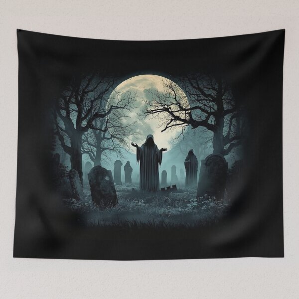 Item preview, Spooky Hooded Figures in a Moonlit Graveyard designed and sold by MikesSweetTees.