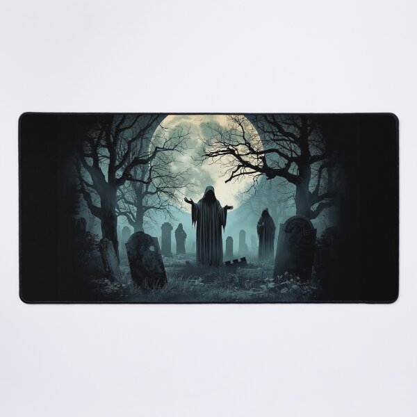 Item preview, Spooky Hooded Figures in a Moonlit Graveyard designed and sold by MikesSweetTees.