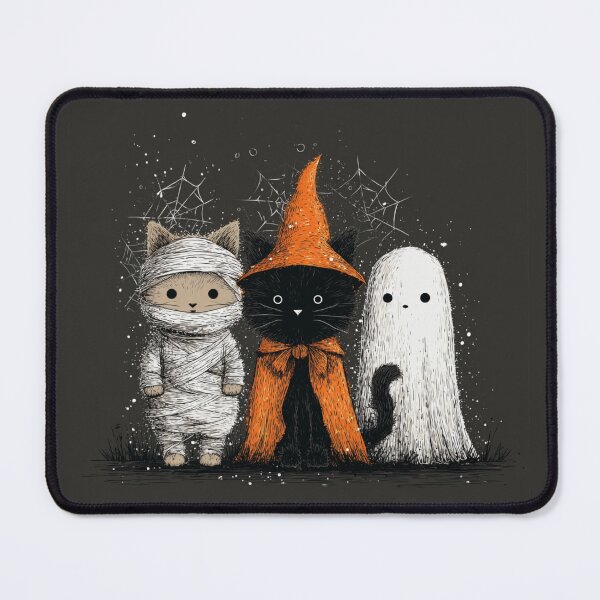 Item preview, Cats Dark Trio Autumn Halloween Mummy Witch Ghost designed and sold by GrinGalore.
