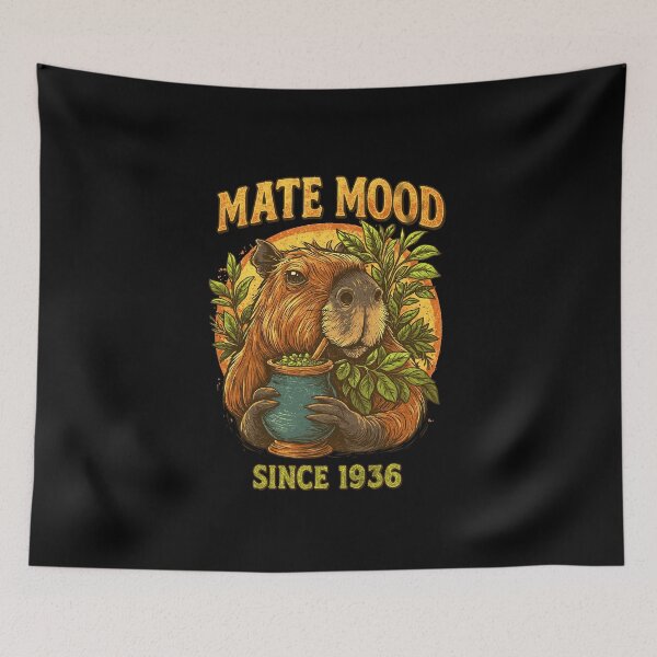 Item preview, Vintage Capybara with Yerba Mate – “Mate Mood Since 1936” designed and sold by flamini.