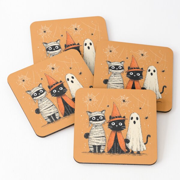 Item preview, Black Cats Spiders Autumn Halloween Mummy Witch Ghost designed and sold by GrinGalore.
