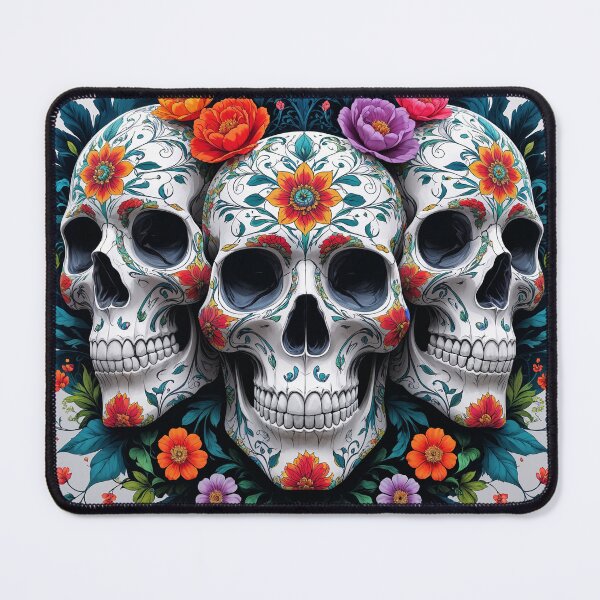 Item preview, Abstract Floral Skulls with Botanical Pattern designed and sold by Prachodayat Artworks.