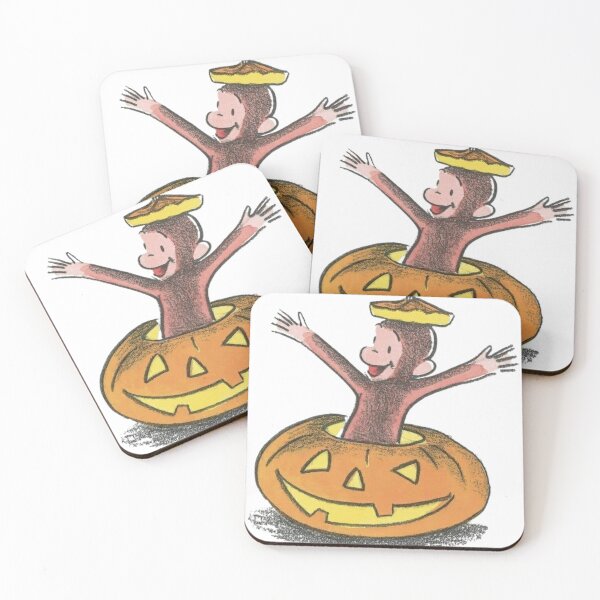 Item preview, George the curious in pumpkin designed and sold by Stickr.wld.