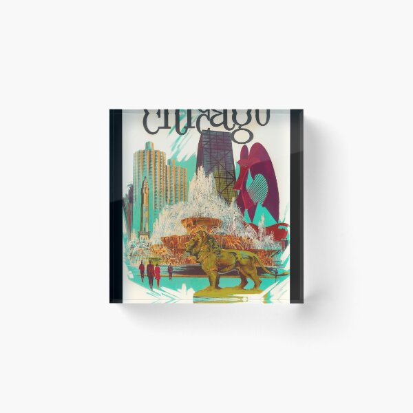 Item preview, chicago, fountain, cityscape, city, architecture, buckingham, buckingham fountain, buildings, america, downtown, illinois, business, fine, attractions, grant park designed and sold by artofuniverse.