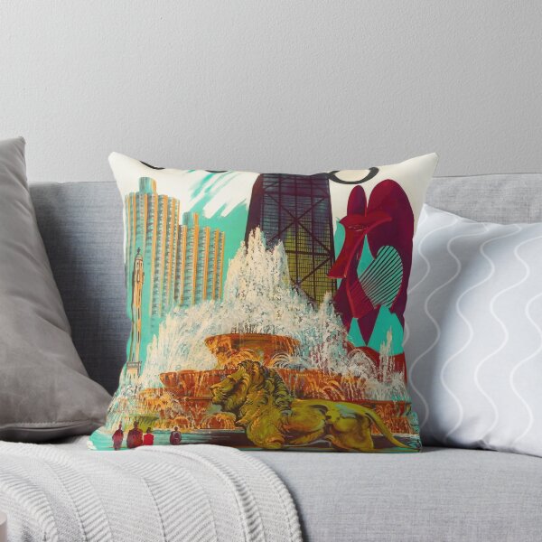 Item preview, chicago, fountain, cityscape, city, architecture, buckingham, buckingham fountain, buildings, america, downtown, illinois, business, fine, attractions, grant park designed and sold by artofuniverse.