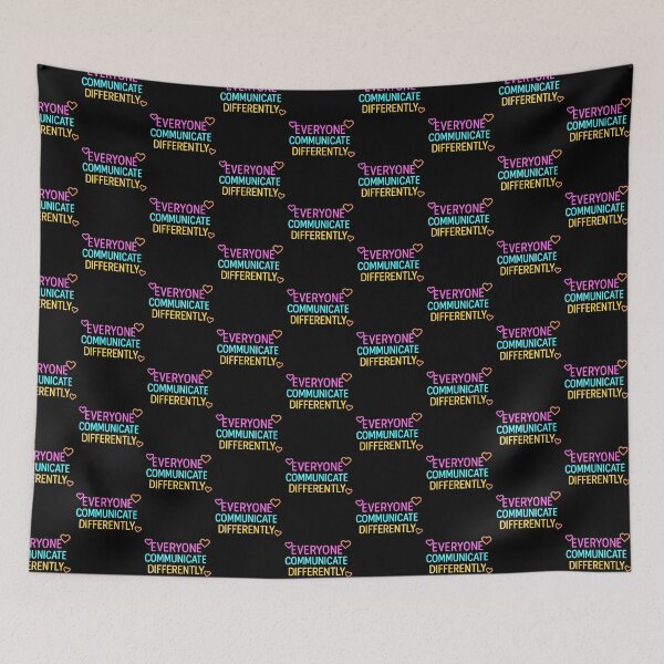 Item preview, Everyone Communicate Differently – Neon Heart Quote Design designed and sold by EuropeanPrints.