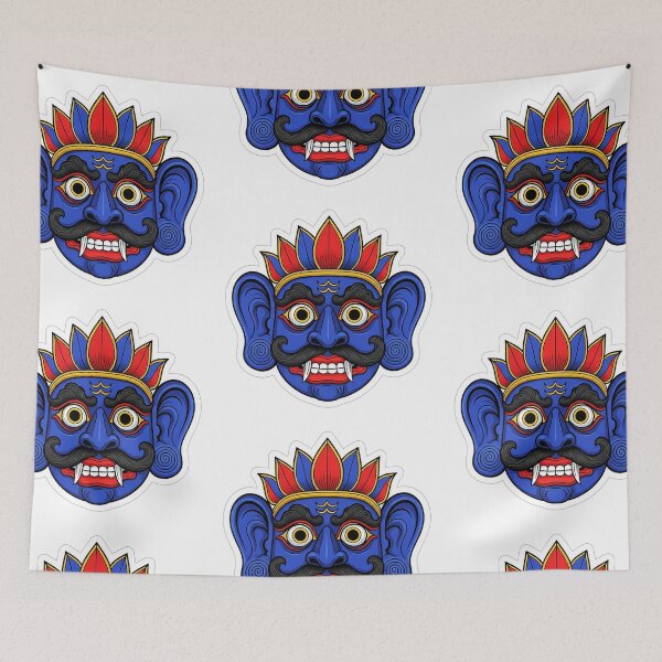 Item preview, Bihiri Sanniya Deafness Mask Sticker - 18 Sanni Yaka designed and sold by bloomling.