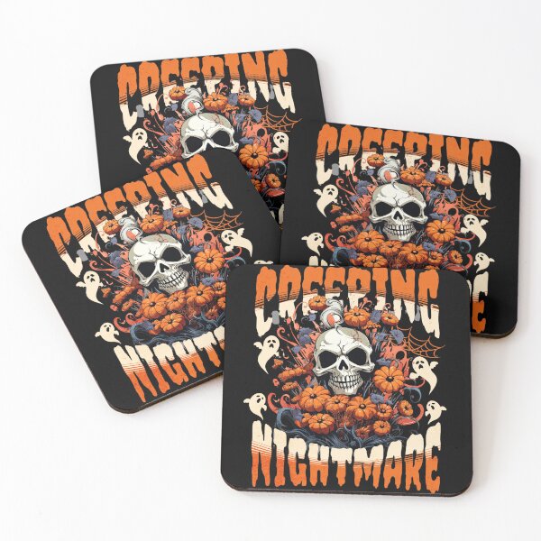 Item preview, Creeping Nightmare – Haunted Skull & Pumpkins designed and sold by SoulTreasures.