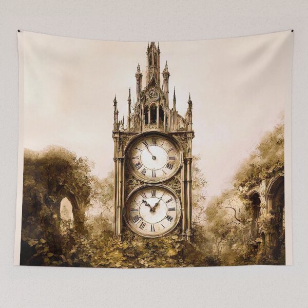 Item preview, Whispers of Time: Overgrown Clock Tower designed and sold by LanaGustavsson.