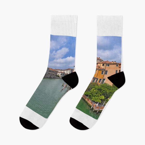 Item preview, Grand Canal with boats and colorful facades of old medieval houses in Venice, Italy. Venice is a popular tourist destination of Europe. designed and sold by goceris.