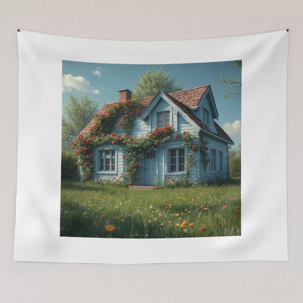 Item preview, Rosethorn Cottage – A Blooming Blue Retreat designed and sold by NaomiRut.