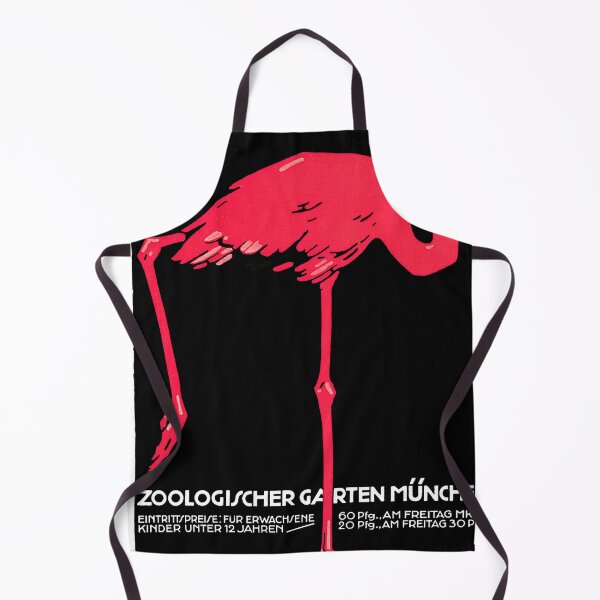Item preview, Vintage Art Deco Flamingo Poster | Munich Zoo Zoologischer Garten Munchen | Bold Red on Black Graphic Design designed and sold by artofuniverse.