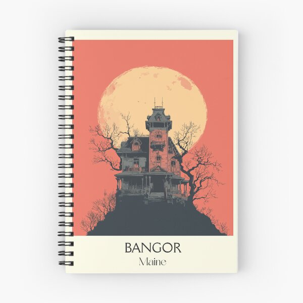 Item preview, Bangor Maine Vintage Travel Art | American Horror Inspired Spooky Lighthouse designed and sold by TuncGK.