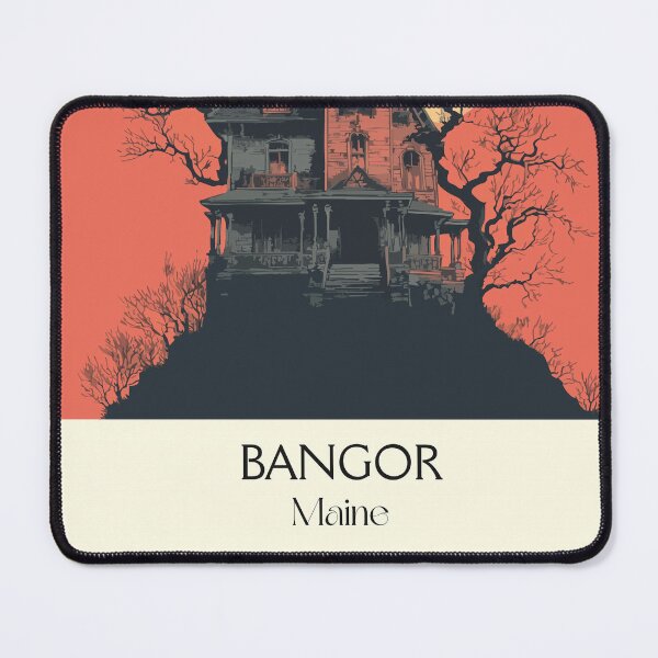 Item preview, Bangor Maine Vintage Travel Art | American Horror Inspired Spooky Lighthouse designed and sold by TuncGK.