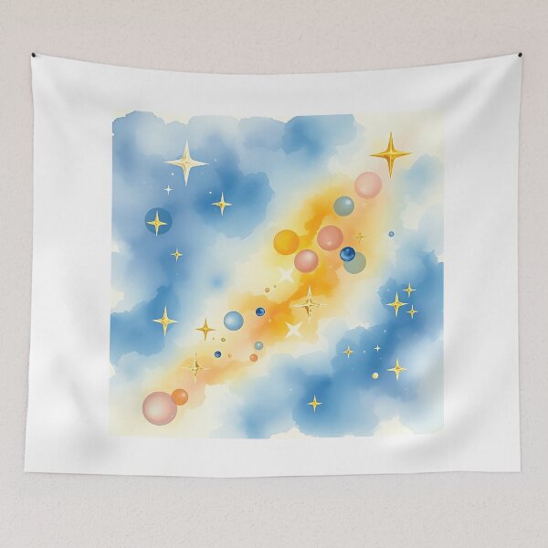 Aperçu de l'œuvre Aquarelle Galaxie avec étoiles métalliques créée et vendue par sharon1210.